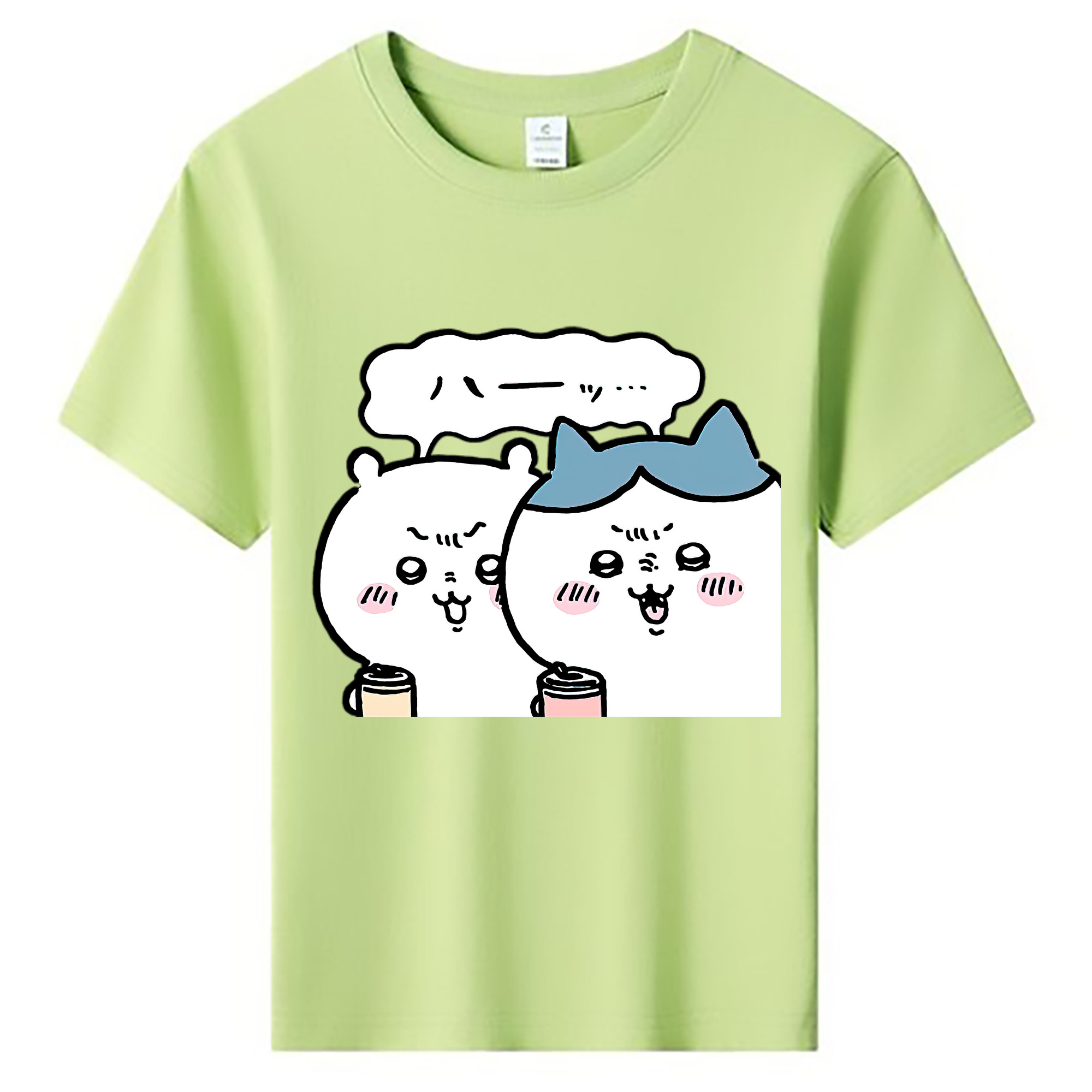 （画像用） ちいかわ ハチワレ Chii-kawa hachiware 綿100％キッズTシャツ（フロントプリント）